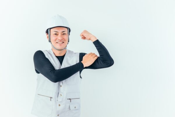 職人がガッツポーズ